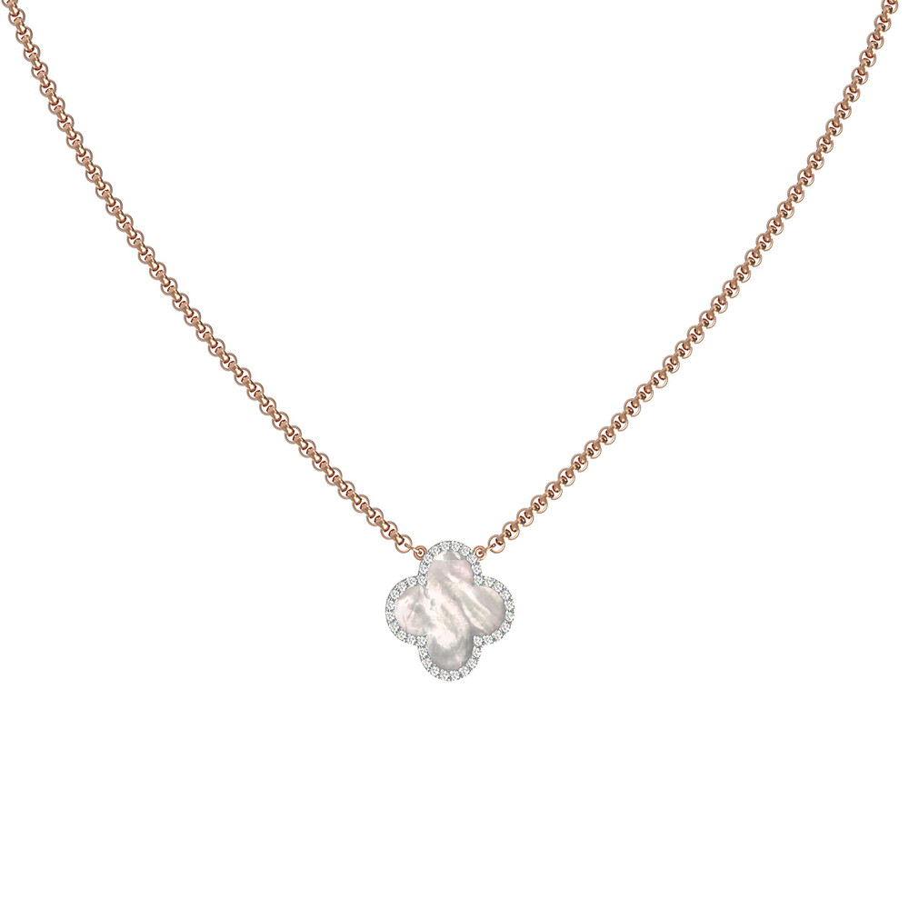 Колье из золота c бриллиантами и перламутром