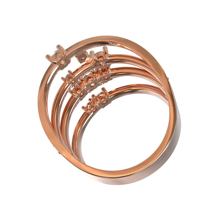 Кольцо из золота c бриллиантами и изумрудом