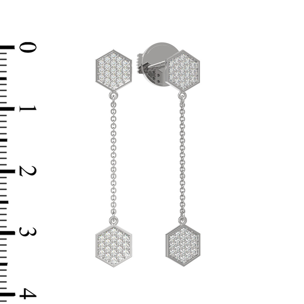 Серьги из белого золота c бриллиантами