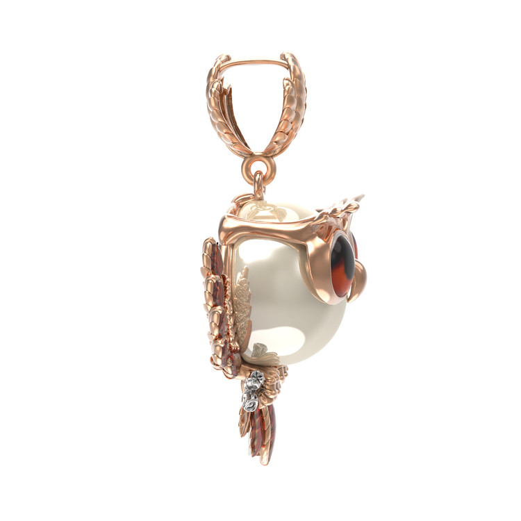 Подвеска из золота c эмалью и жемчугом