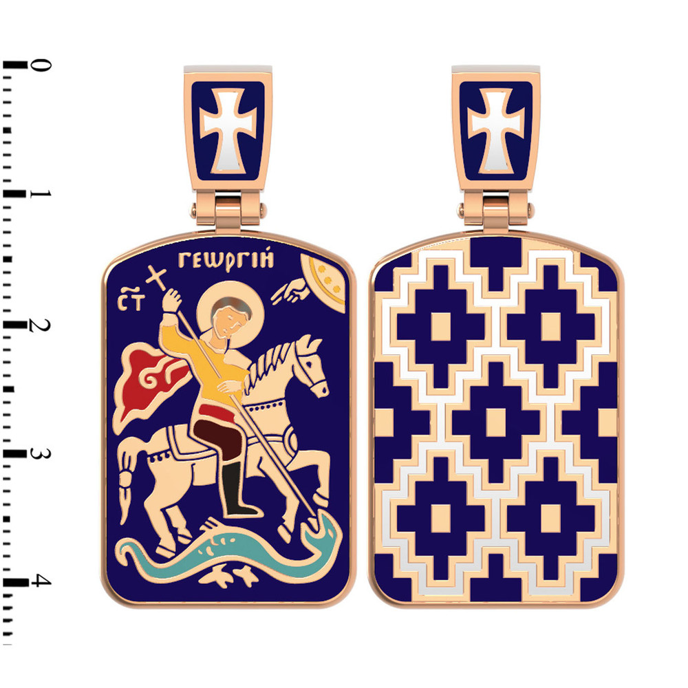 Образок из золота c эмаль