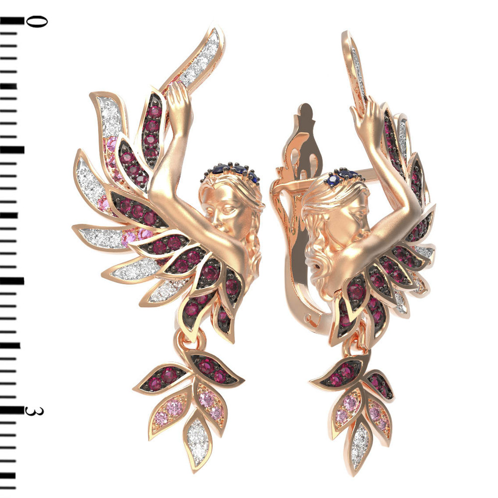 Серьги из золота c фианитом