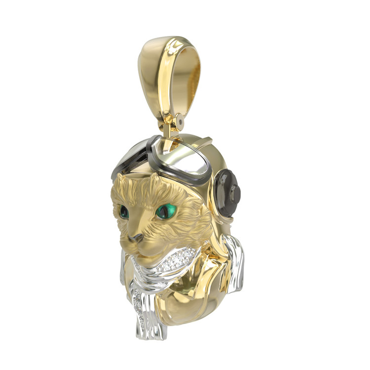 Подвеска из лимонного золота c эмаль , бриллиантами и рубином