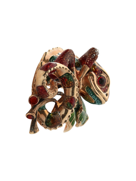 Подвеска из золота c эмаль и гранатом