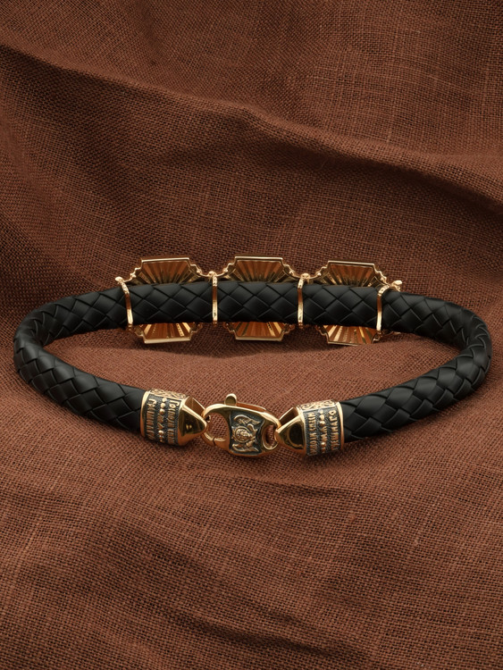 Браслет из золота c шнурком