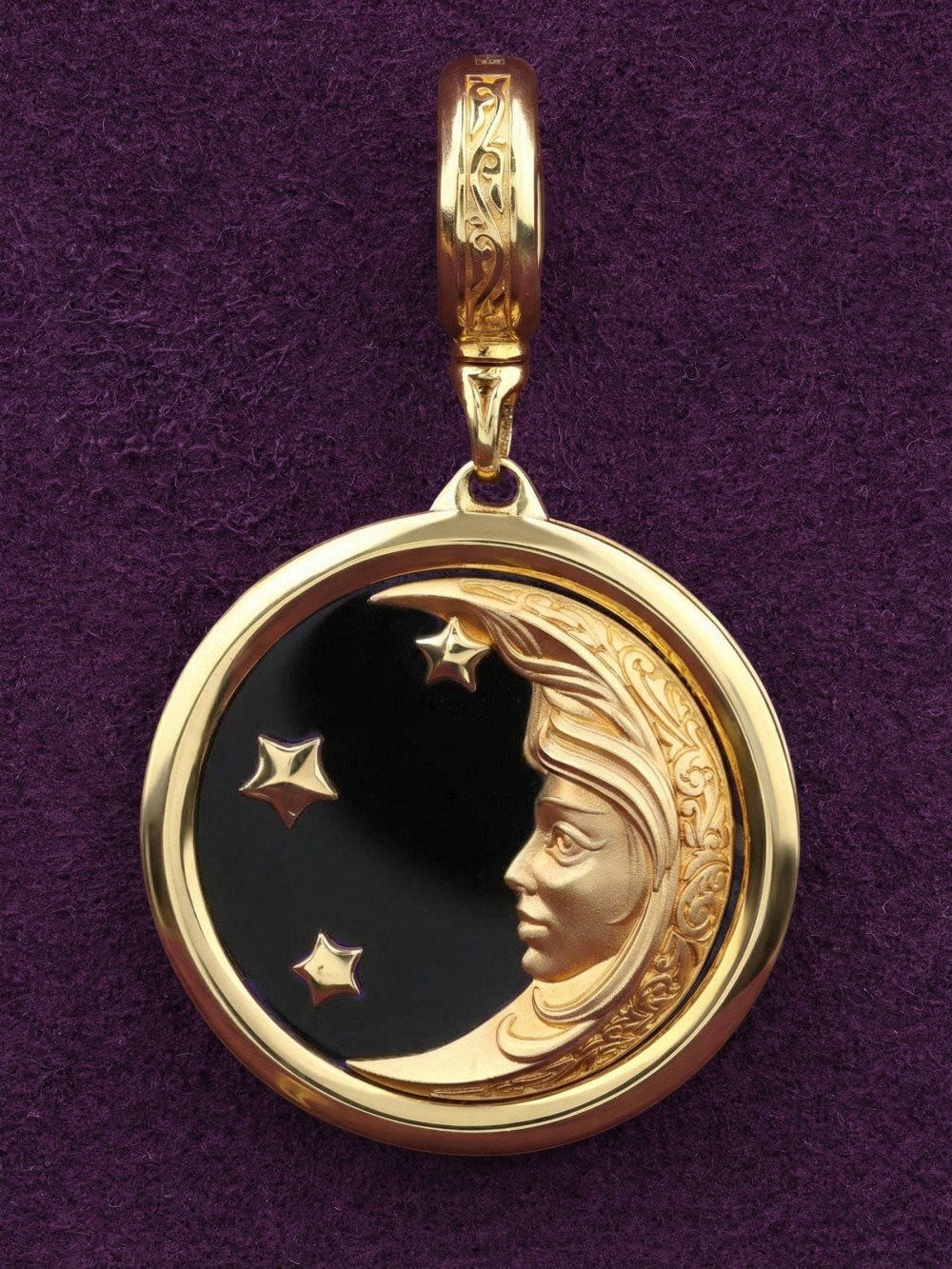 Подвеска из лимонного золота c ониксом