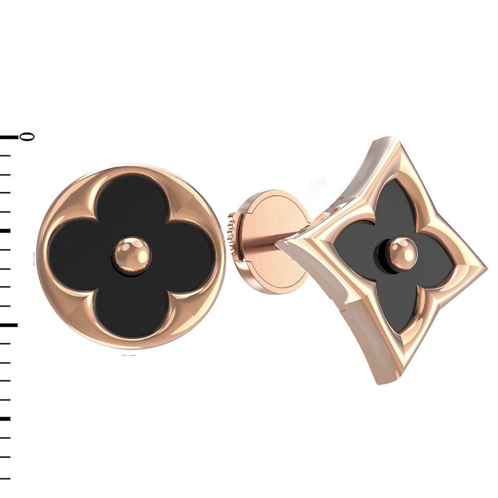 Серьги из золота c ониксом