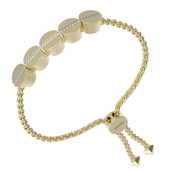 Браслет из лимонного золота c бриллиантами