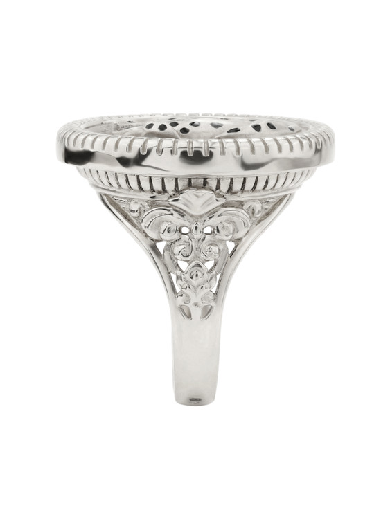 Кольцо из белого золота c эмалью