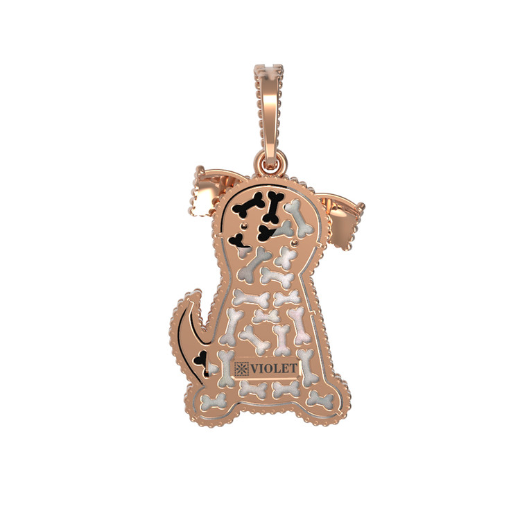 Подвеска из золота c эмалью, ониксом и перламутром