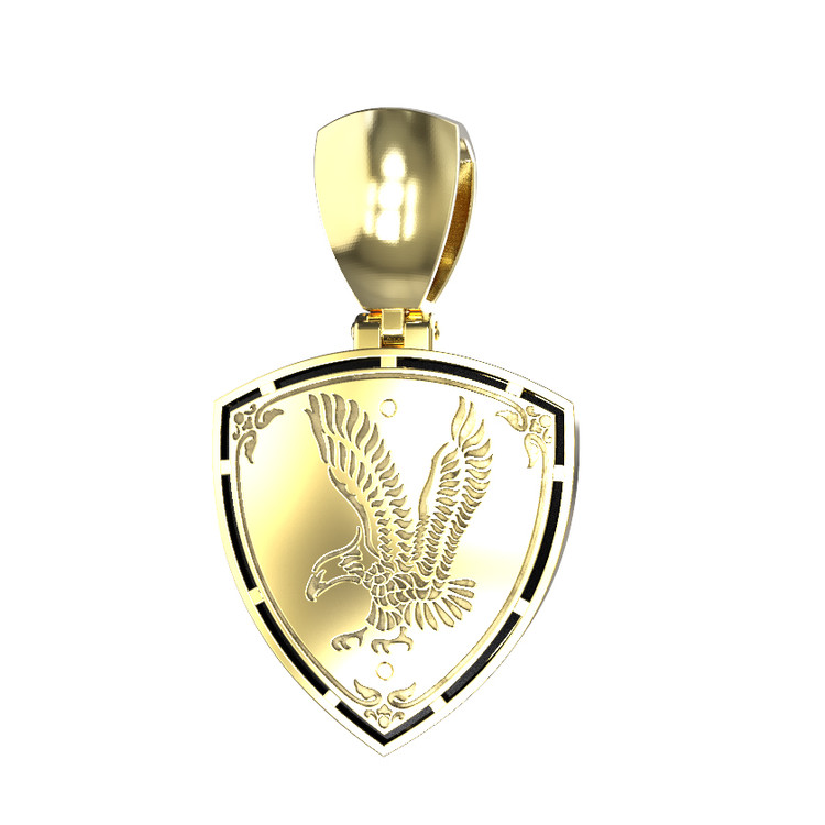 Подвеска из лимонного золота c бриллиантами и ониксом