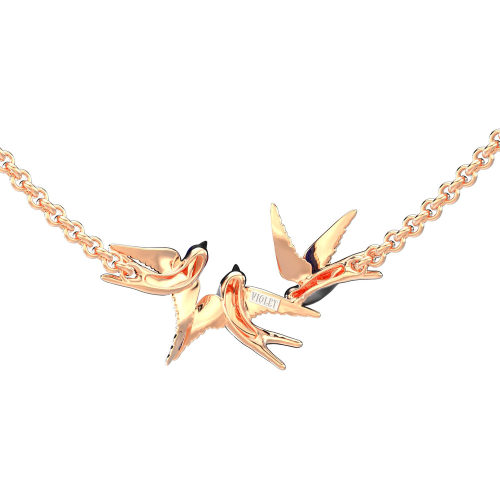 Колье из золота c эмаль