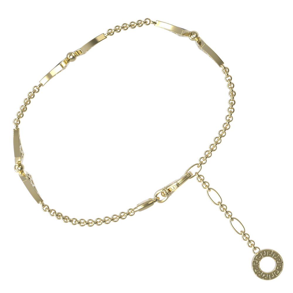 Браслет из лимонного золота c малахитом и перламутром