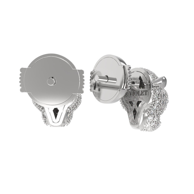 Серьги из белого золота c бриллиантами и изумрудом