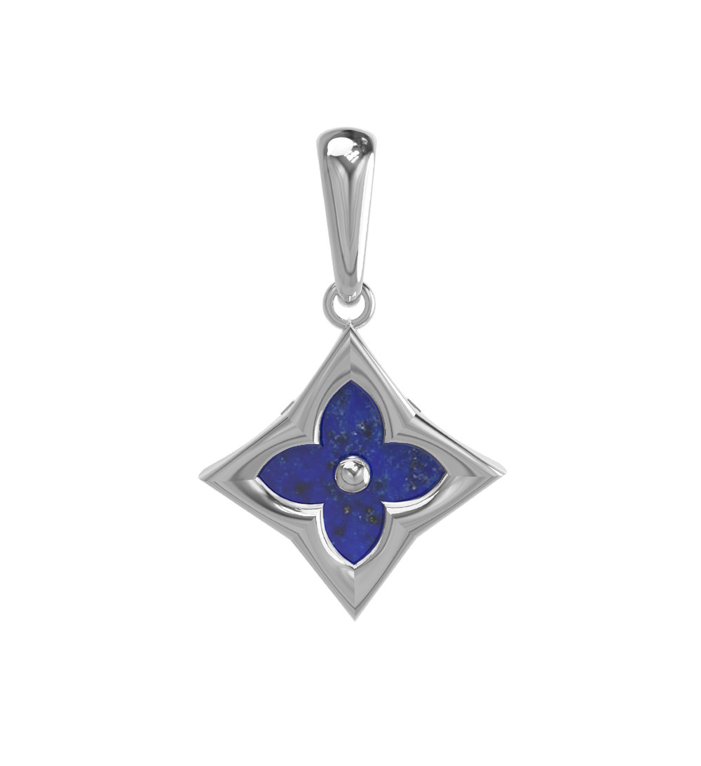 Подвеска из белого золота c лазуритом