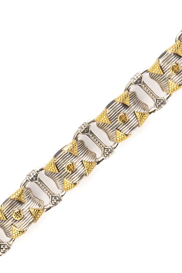 Браслет из серебра и золота c рубином