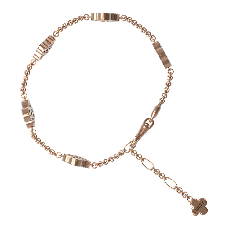 Браслет из золота c бриллиантами, малахитом и перламутром