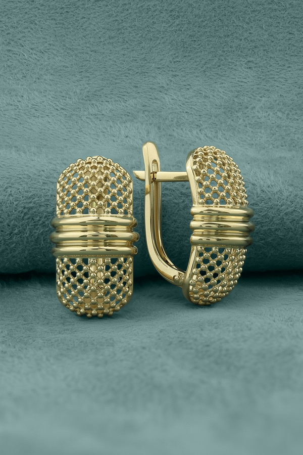 Серьги из лимонного золота