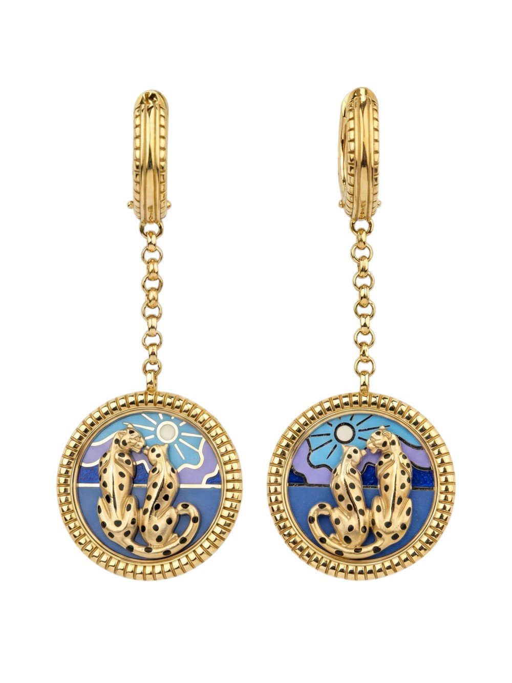 Серьги из лимонного золота c эмалью