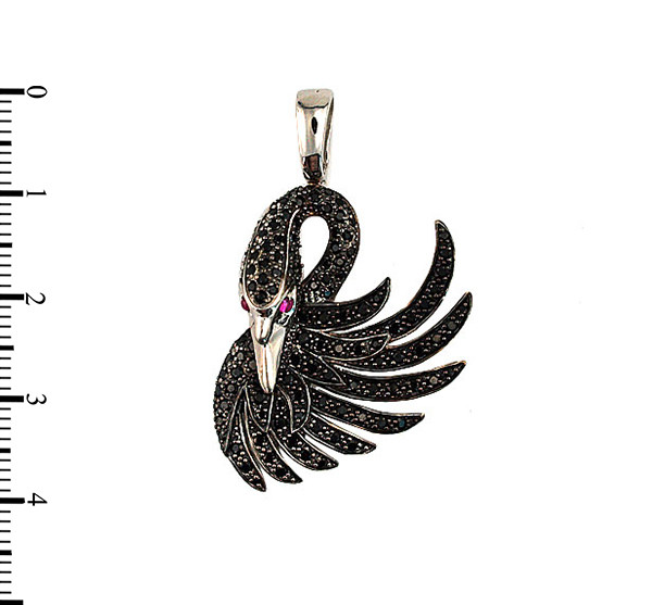 Подвеска из белого золота c фианитом