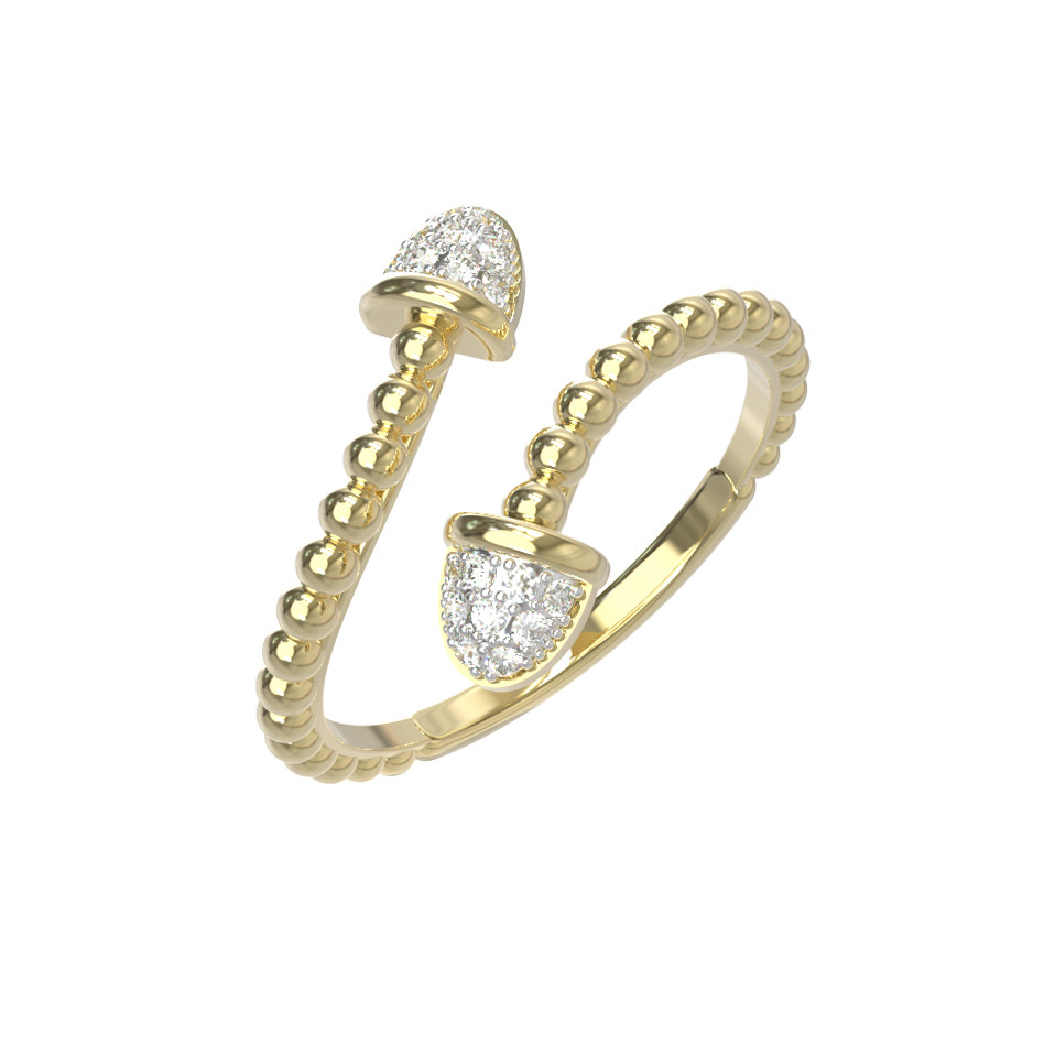 Кольцо из лимонного золота c бриллиантами