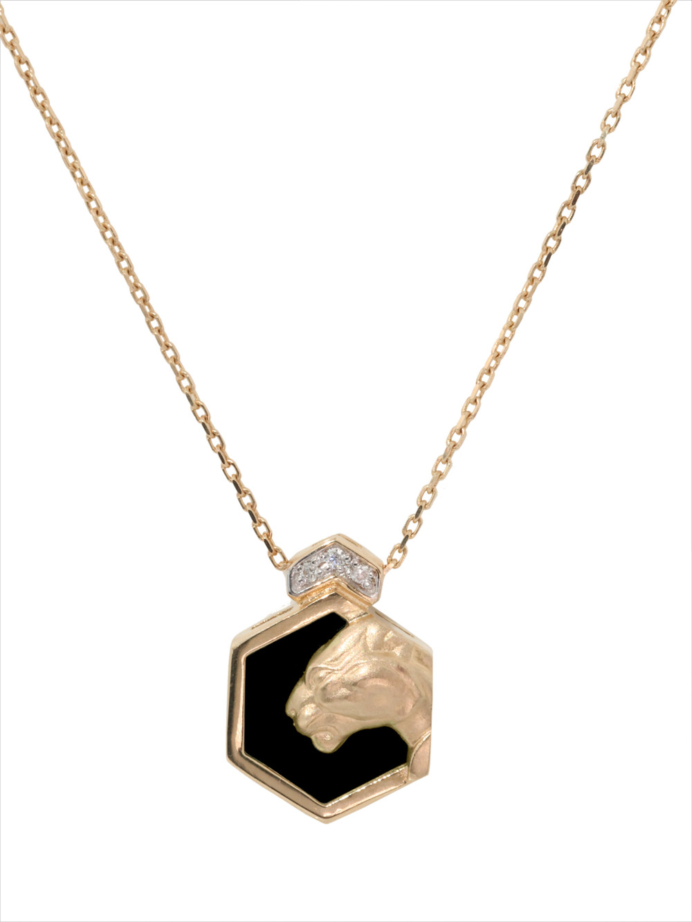 Колье из золота c бриллиантами и ониксом