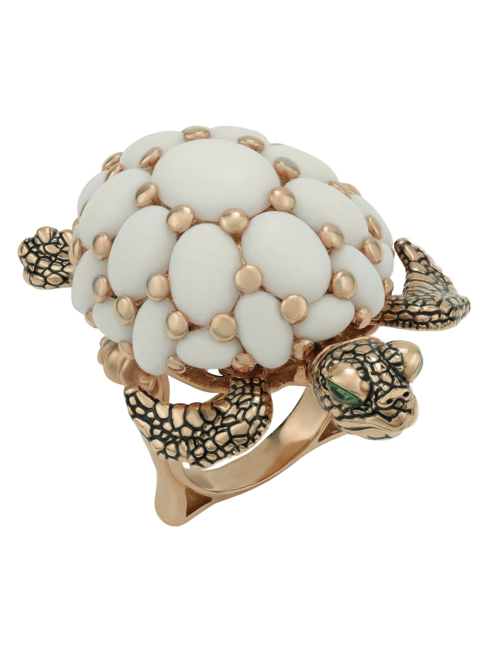 Кольцо из золота c эмалью и бивнем мамонта