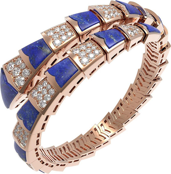 Браслет из золота c бриллиантами и лазуритом