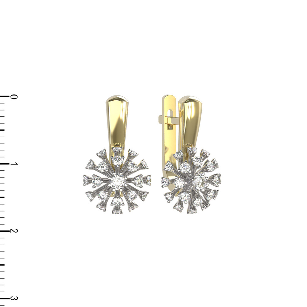 Серьги из лимонного золота c бриллиантами