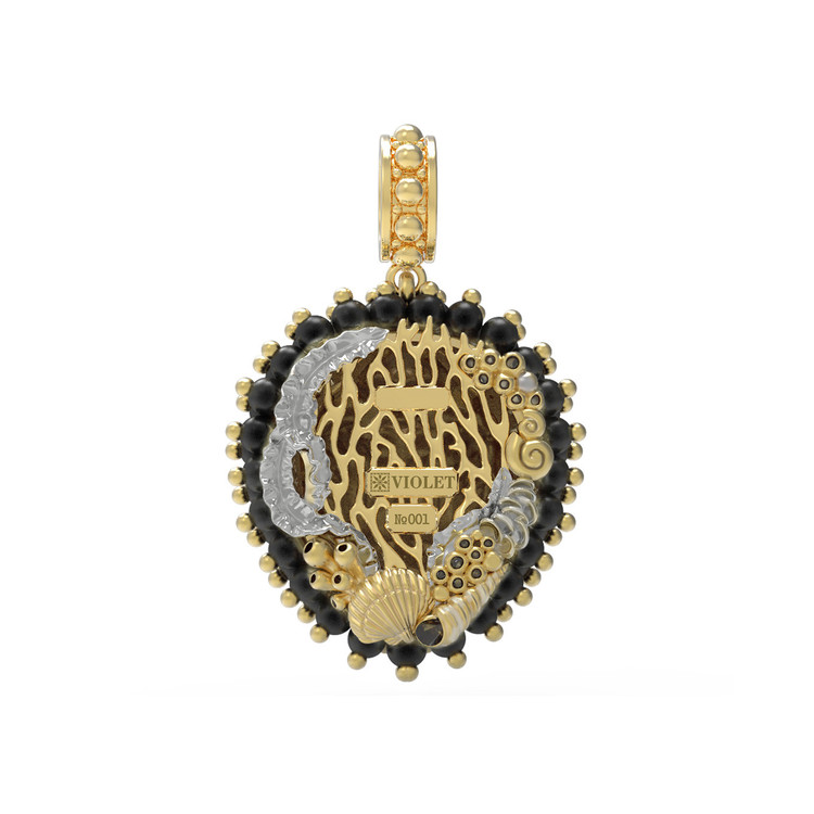 Подвеска из лимонного золота c эмалью и ониксом