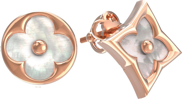 Серьги из золота c перламутром