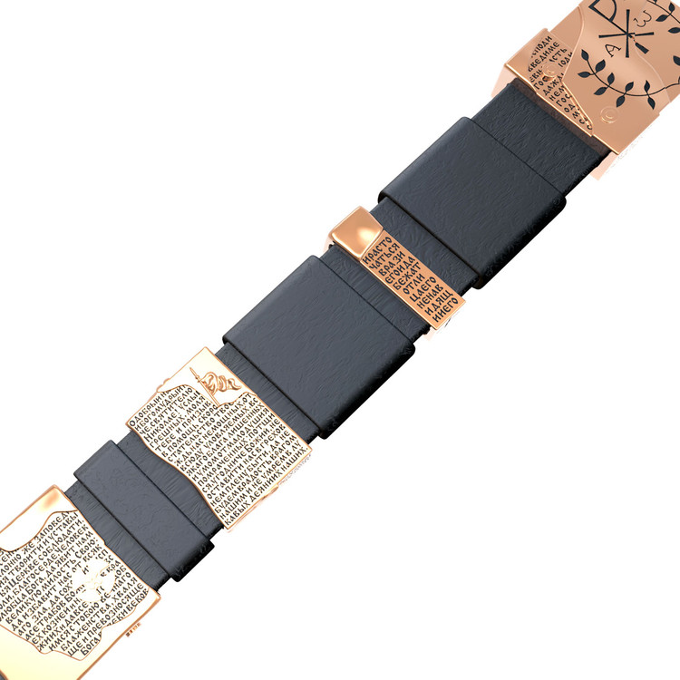 Браслет из золота c кожаным шнурком