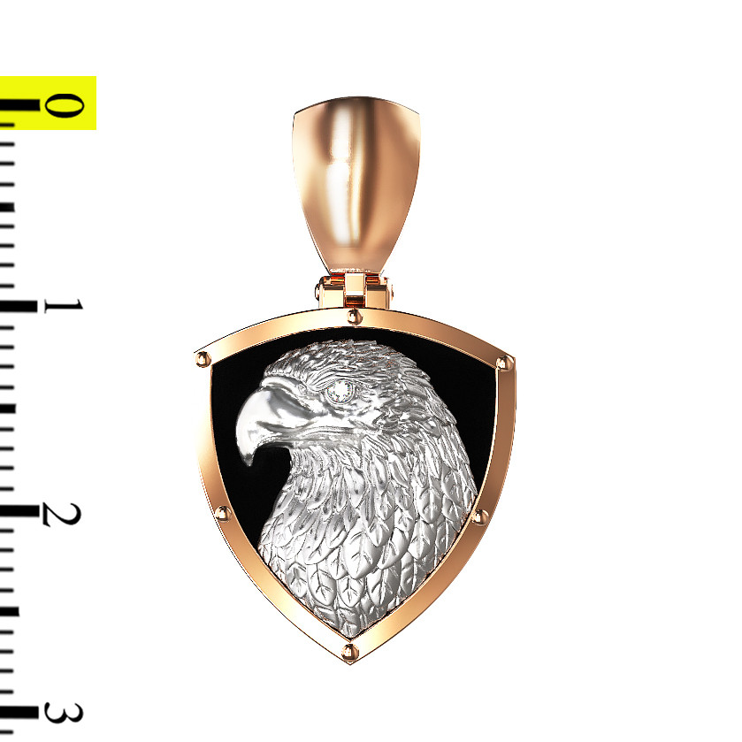 Подвеска из золота c бриллиантами и ониксом