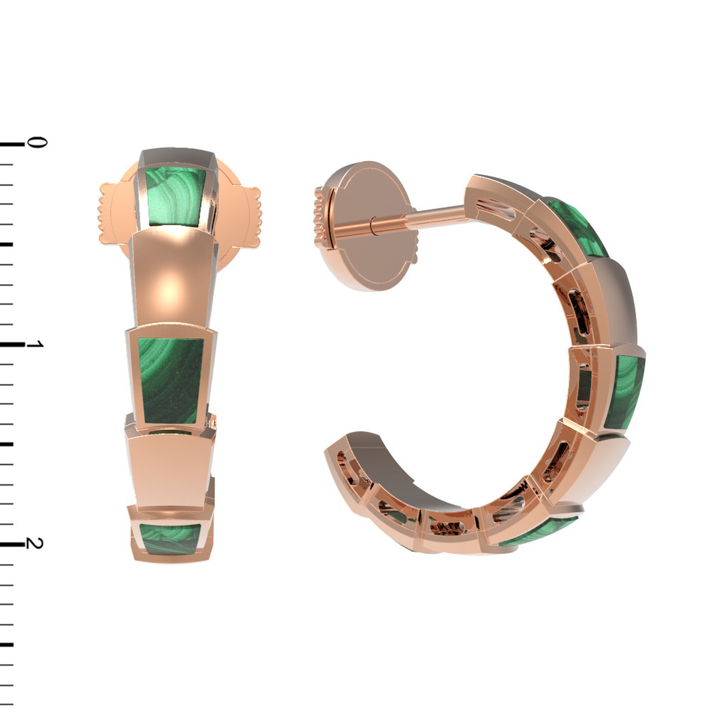 Серьги из золота c малахитом