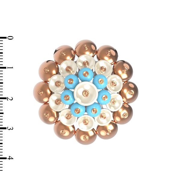 Подвеска из золота c бирюзой и перламутром