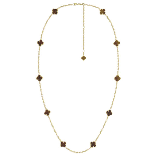 Колье из лимонного золота c тигровым глазом