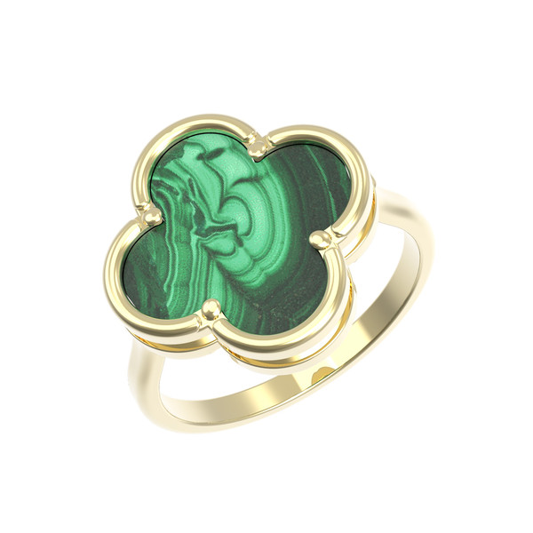 Кольцо из лимонного золота c малахитом