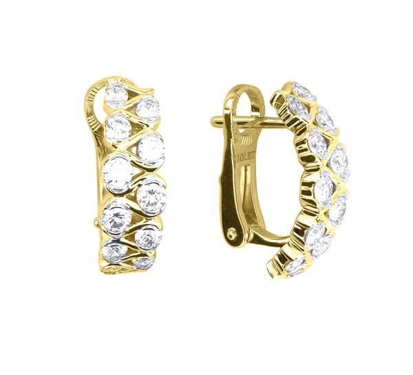 Серьги из лимонного золота c бриллиантами