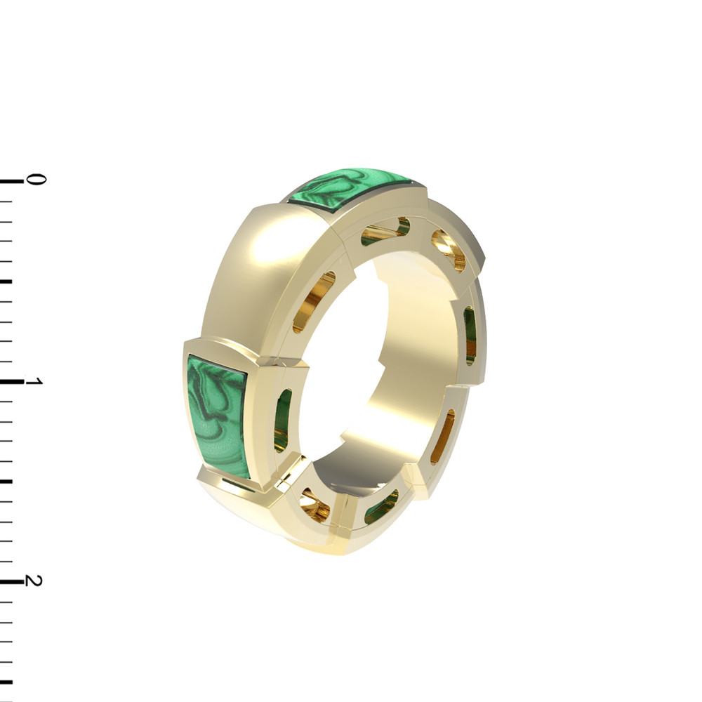 Подвеска из лимонного золота c малахитом