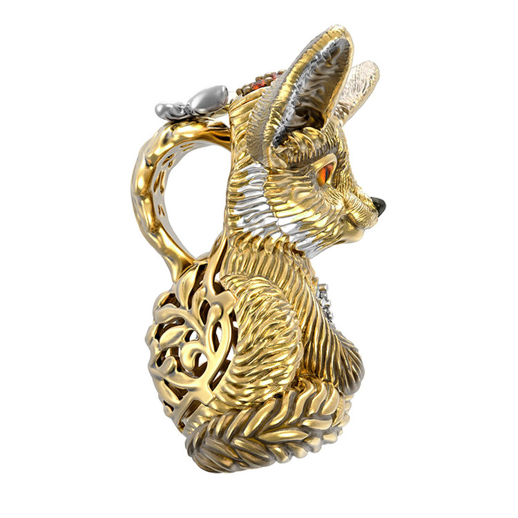 Подвеска из лимонного золота c эмалью и фианитом