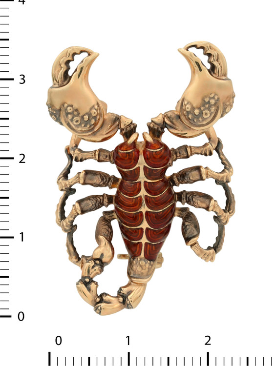 Брошь из золота c эмаль