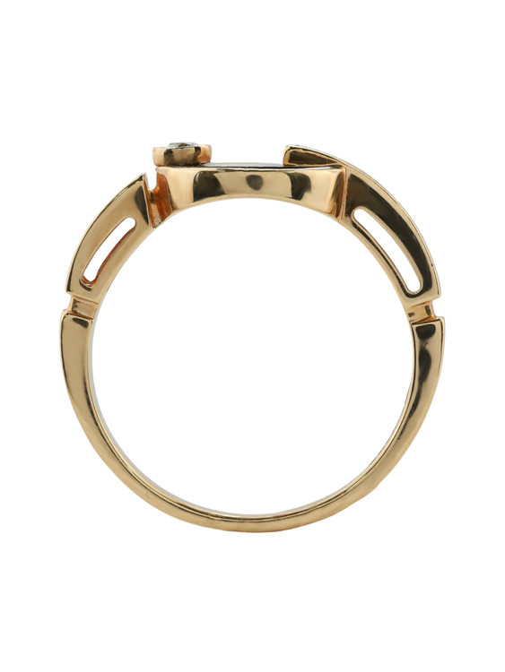 Кольцо из золота c бриллиантами и ониксом