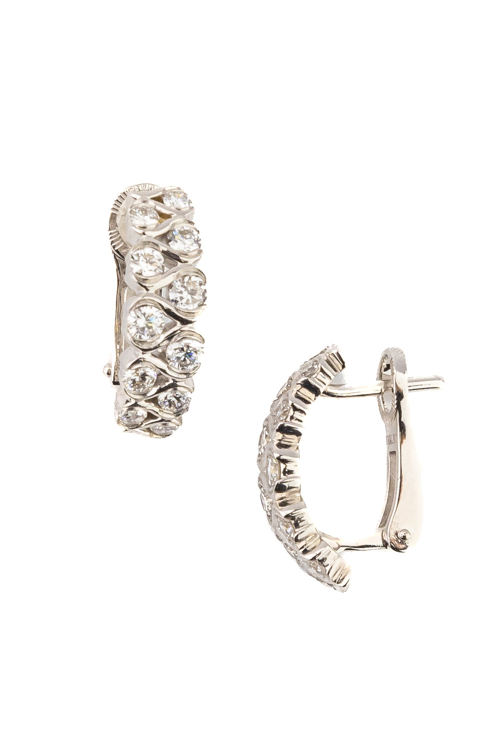 Серьги из белого золота c бриллиантами