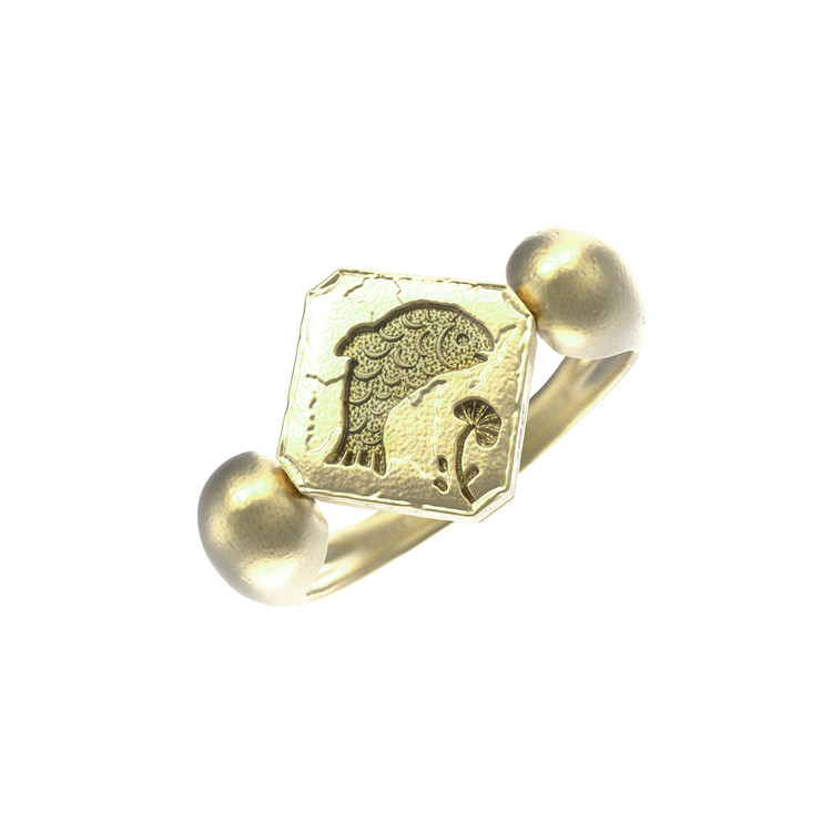 Кольцо из лимонного золота