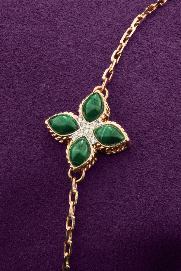 Браслет из золота c бриллиантами и малахитом