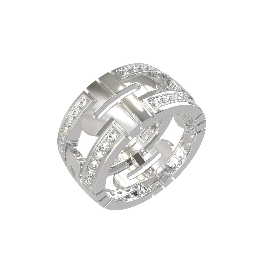 Кольцо из белого золота c бриллиантами