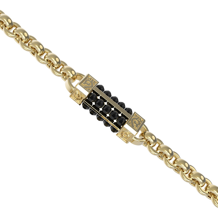 Цепь из лимонного золота c ониксом