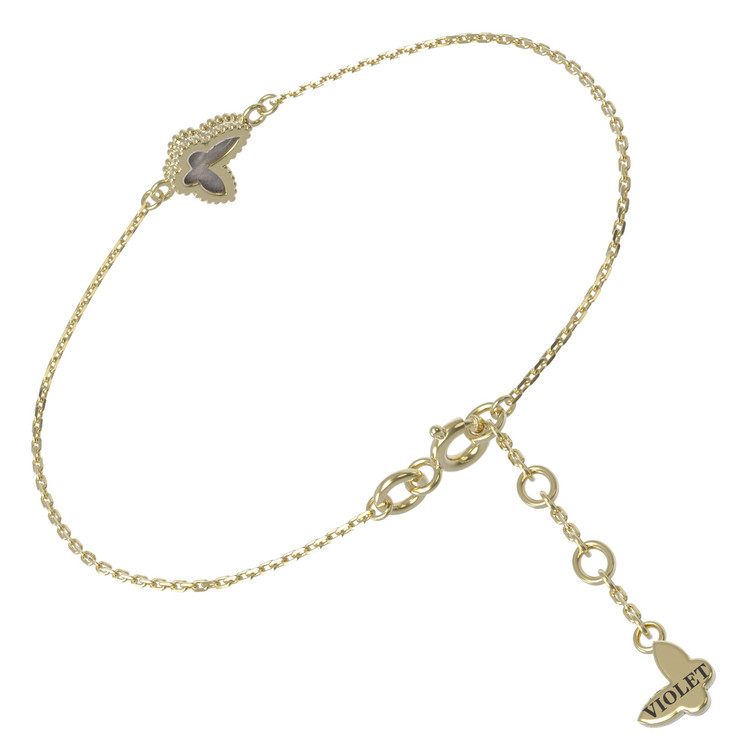 Браслет из лимонного золота c перламутром