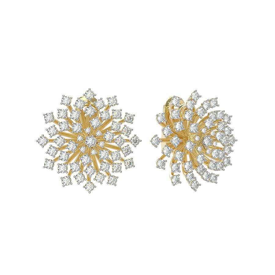 Серьги из лимонного золота c бриллиантами