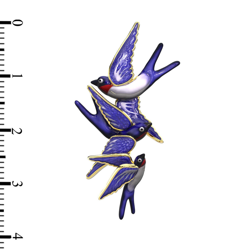 Брошь из лимонного золота c эмаль